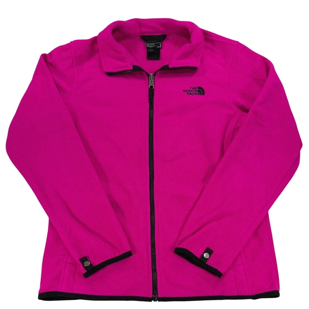 The North Face Girls Full Zip Fleece Jacket L 14/16 Magenta Pink CG2Y